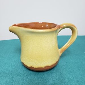 Genin Trudeau yellow orange vintage ceramic cream mug